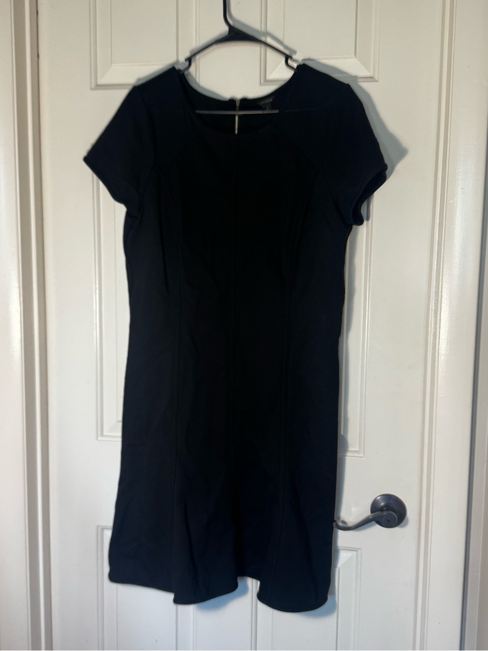 Ann Taylor Black Short-Sleeve Sheath Dress